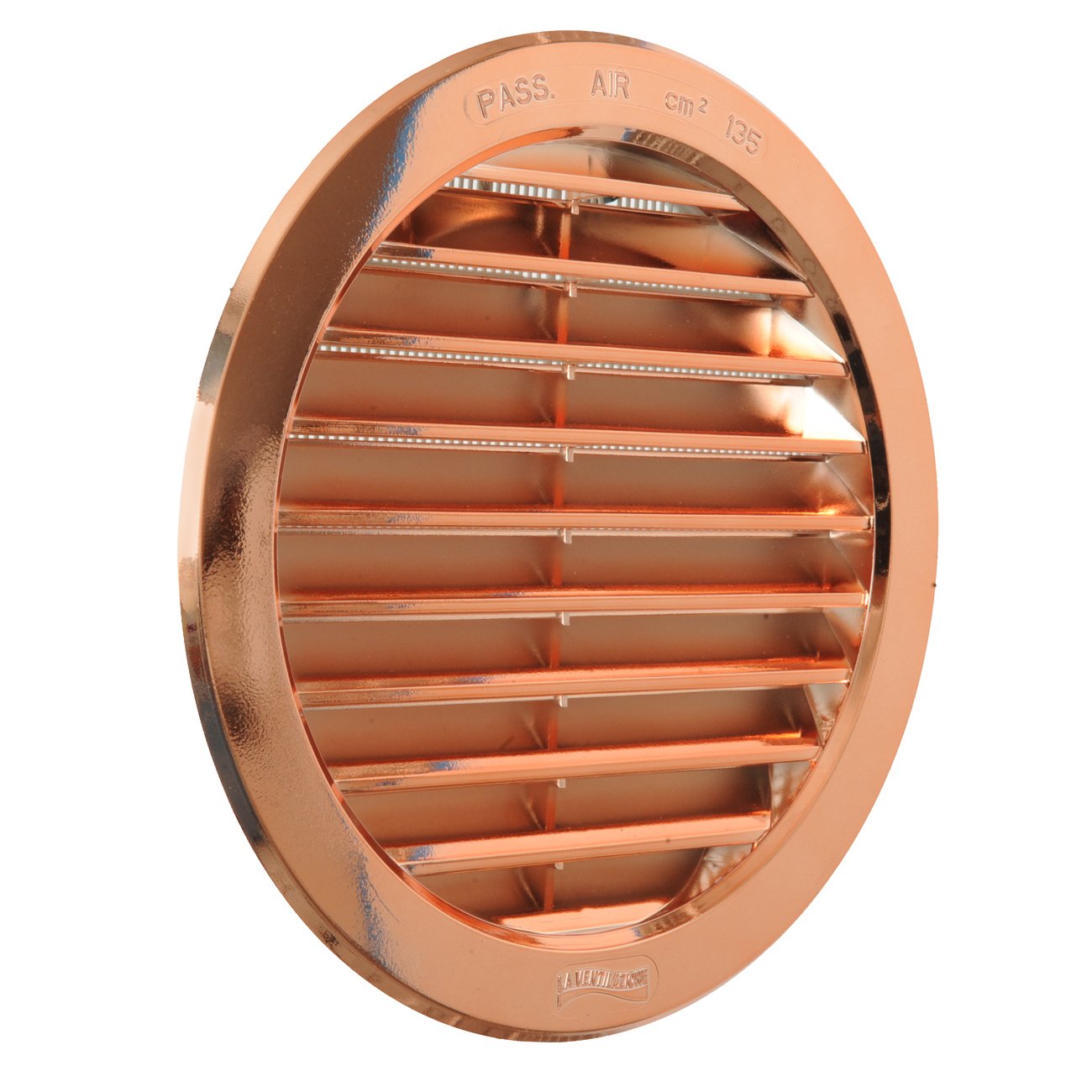 La Ventilazione T16RRAN Round Plastic Recessed Grille, Copper Effect, Diameter 190 mm