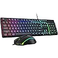 Redragon Updated S107 Gaming Keyboard and Mouse, RGB Gaming Keyboard and 5000 DPI Mouse Combo with 25-Key Anti-Ghosting, 1K Hz Programmable Mice with Software, Plug & Play to PC, Laptop [Upgrade]
