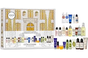 L’OCCITANE Advent Calendar, 24-Piece Luxury Beauty Countdown Holiday Gift Set Including Daily Skincare, Hair, Body & Fragrance, Travel Size Minis