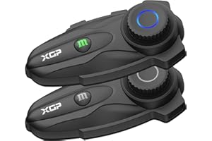 XGP X10 10 Riders Group Mesh Motorcycle Intercom, 3000m Motorcycle Bluetooth Headset V5.3 with Audio Multitasking/Music Shari