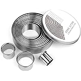 12 Pcs Donut Hole Cookie Biscuit Cutter Set for Baking, Graduated Doughnut Round Cookie Cutters, Metal Scone Circle Cookie Cu