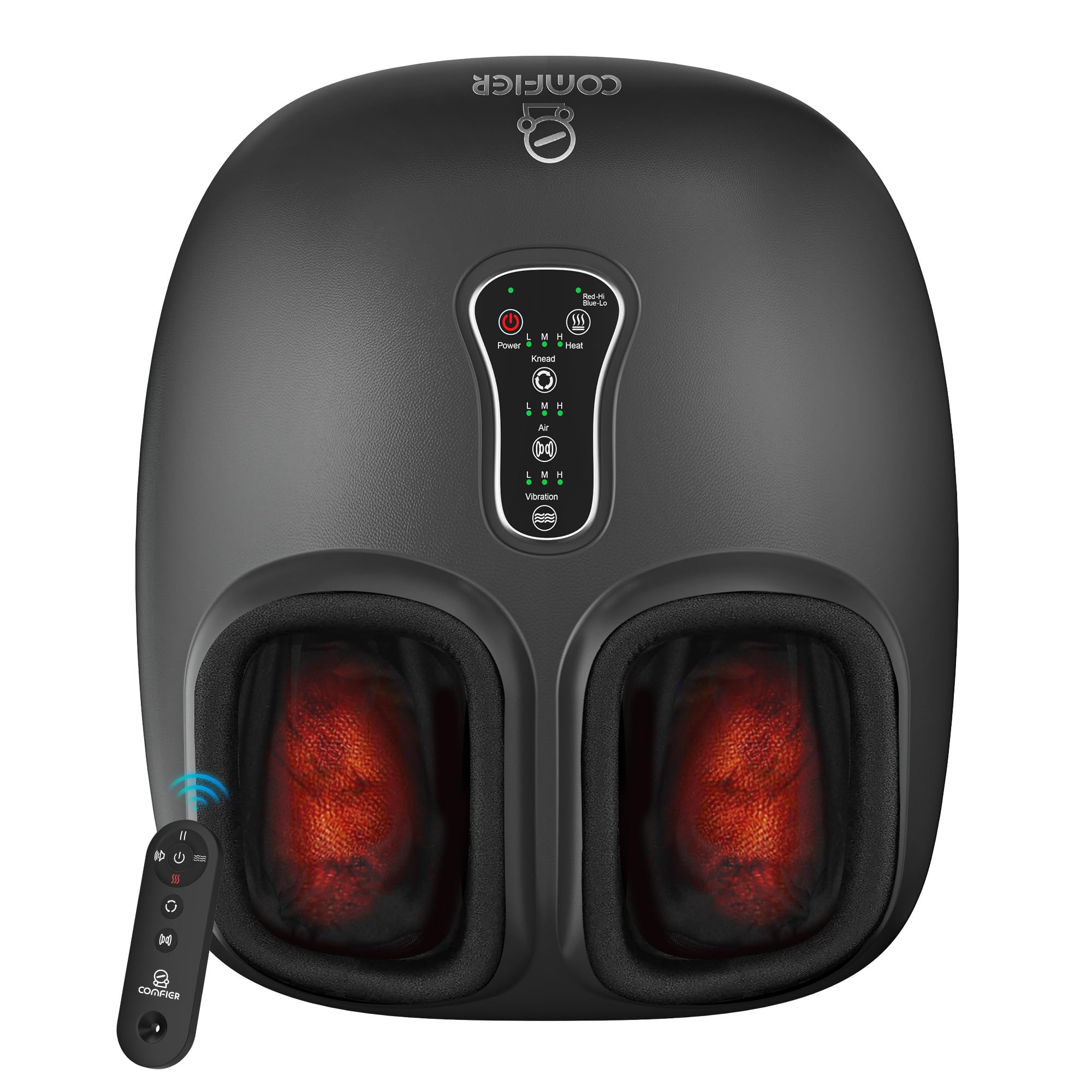 Photo 1 of COMFIER Shiatsu Foot Massager with Heat, Kneading Rolling,Vibration, Compression,Remote Control,Foot Massage for Neuropathy,Plantar Fasciitis,Gift for Men Size 13“