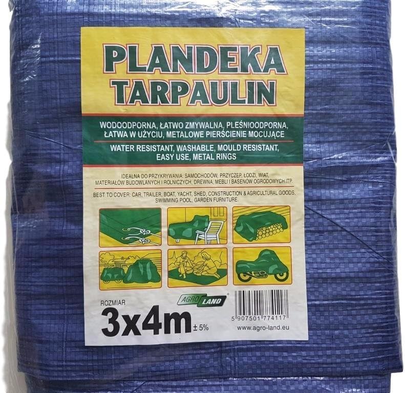 Tarpaulin 3 x 4 m Ground Sheet with metal rings Covers Sunshading Hammock Tent Portable Waterproof Cover Cloth Car roof Lightweight For Outdoor Hiking Camping