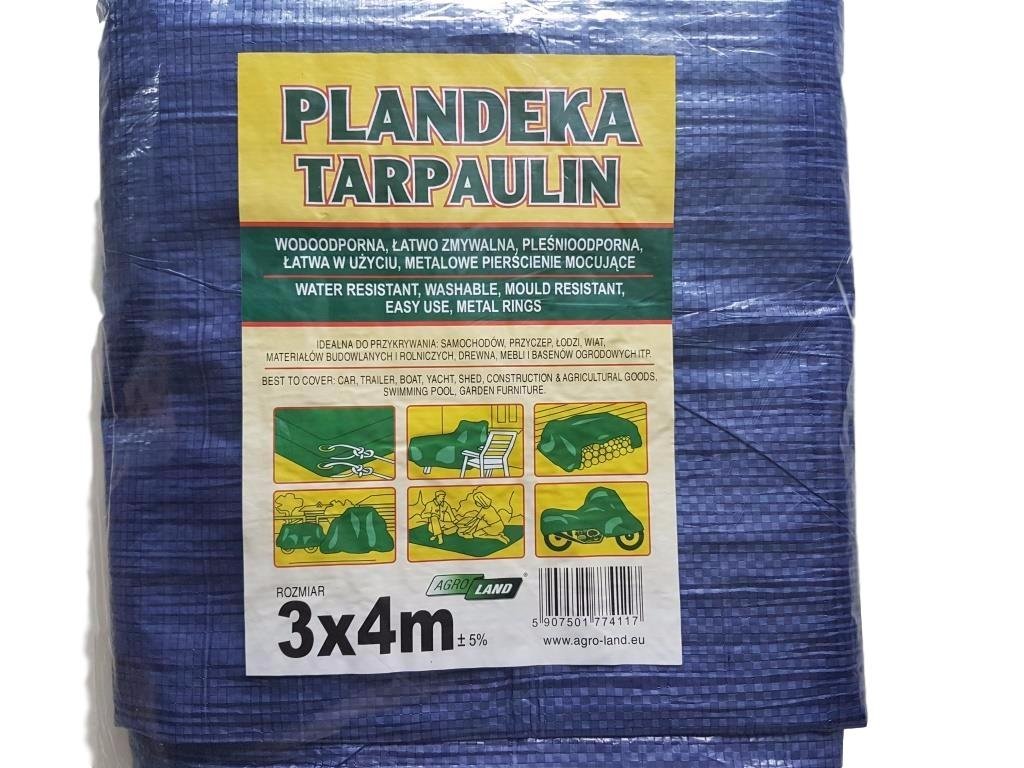 Tarpaulin 3 x 4 m Ground Sheet with metal rings Covers Sunshading Hammock Tent Portable Waterproof Cover Cloth Car roof Lightweight For Outdoor Hiking Camping