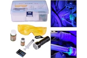 Leak Detector Kit - UV Dye Leak Detection Tool, Engine Oil Leak Detection Tools | Fluorescent Oil Leak Detection Glasses, Air