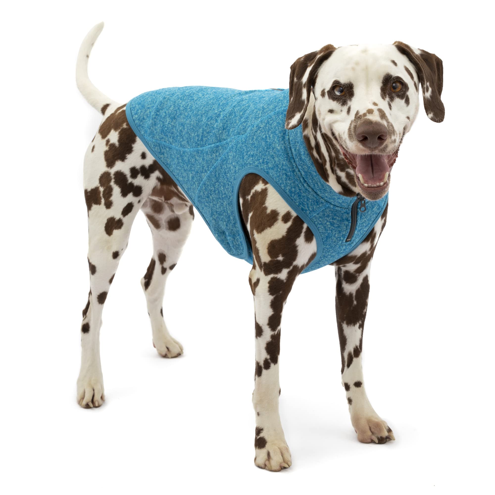 Kurgo Core Dog Sweater, Year-Round Sweater for Dogs, Dog Fleece Vest, Knit Fleece Pet Jacket, Fleece Lining,Lightweight, Zip Opening for Harness, Adjustable Neck, Blue, Extra Large