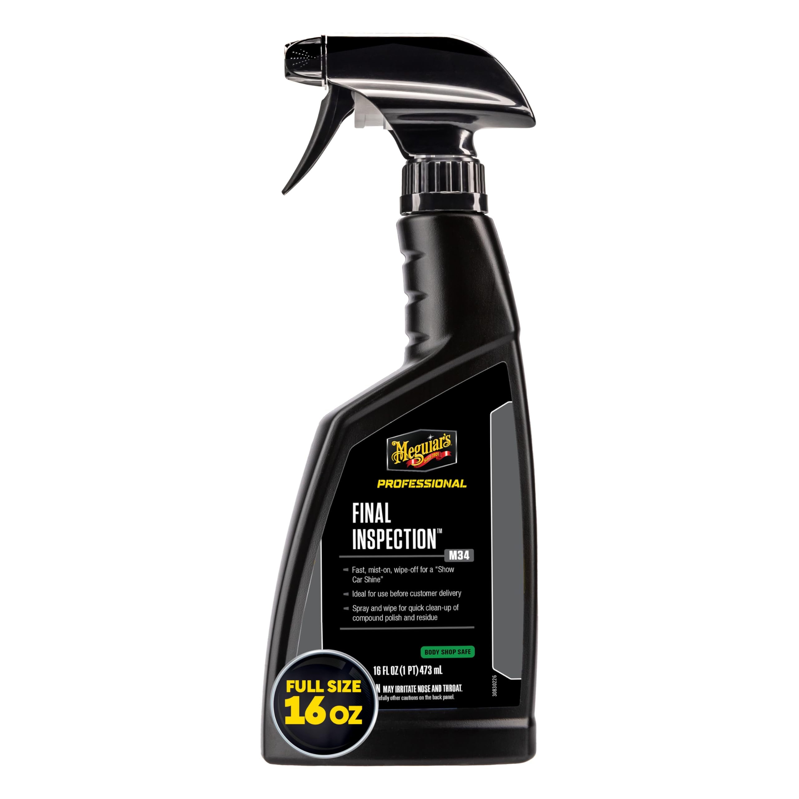Photo 1 of Meguiar's Professional Final Inspection M3416 - Detailer Spray for Removing Light Dust, Contaminants, Smudges and Finger Prints, Car Detailer Spray Effective as a Clay Bar Lubricant, 16 Oz
