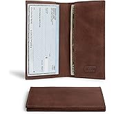 Leather Worx, Checkbook Cover, Minimalist Organizer for Personal or Business Finances, Bill Holder, Full Grain Leather, Handmade, Bourbon Brown