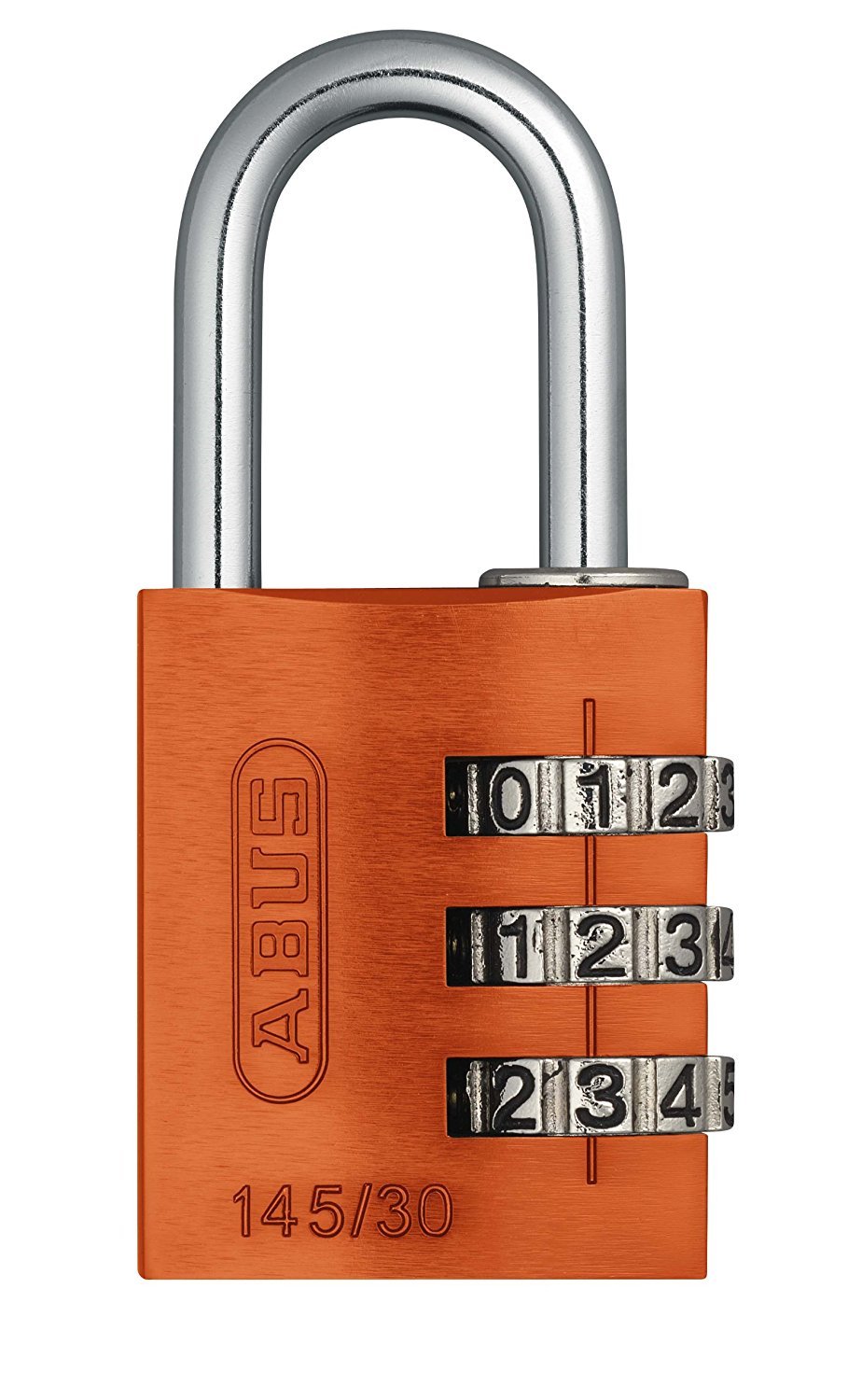 Padlock combination aluminum 30mm orange