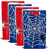 MericTop 40PCS Spider Web Party Favor Bags, Red & Blue Candy Bag Treat Cookie bag for Birthday Party Theme Chiristmas Halloween Supplies Spider Movie Fans Birthday Party Decorations