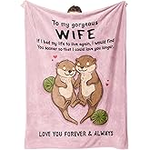 BeneCharm Valentines Gifts for Wife, Wife Birthday Gift Ideas, to My Gorgeous Wifey Blanket, Wedding Anniversary Romantic Gift for Wifey, Valentines I Love You Gifts for Her, 60'' X 50''