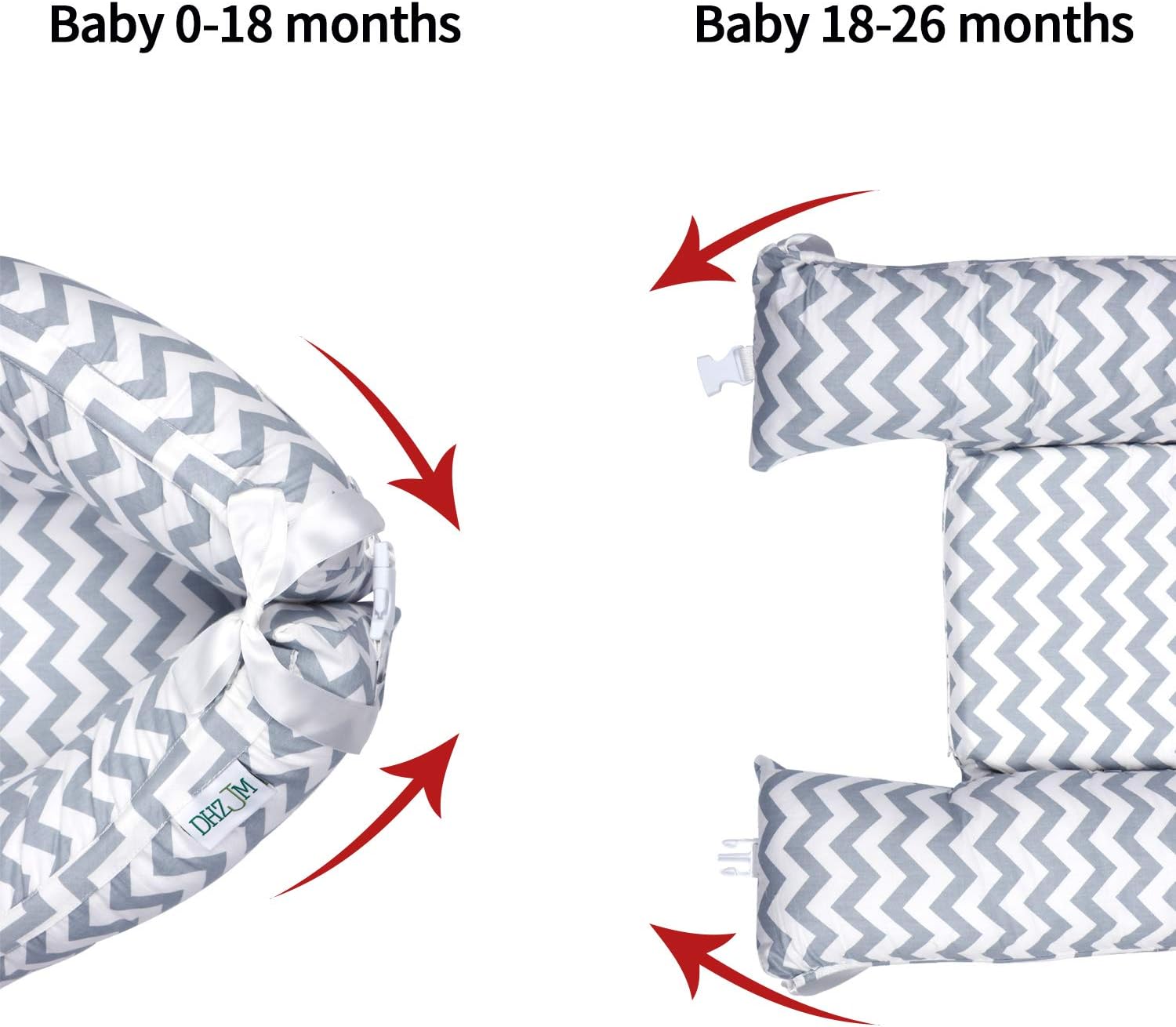 Baby Lounger and Baby Nest Perfect for Co Sleeping Baby Bassinet Soft Cotton Cosleeping Baby Bed Premium Quality and Suitable from 0-18 Months -Breathable & Hypoallergenic Portable Crib(Gray): Kitchen & Dining