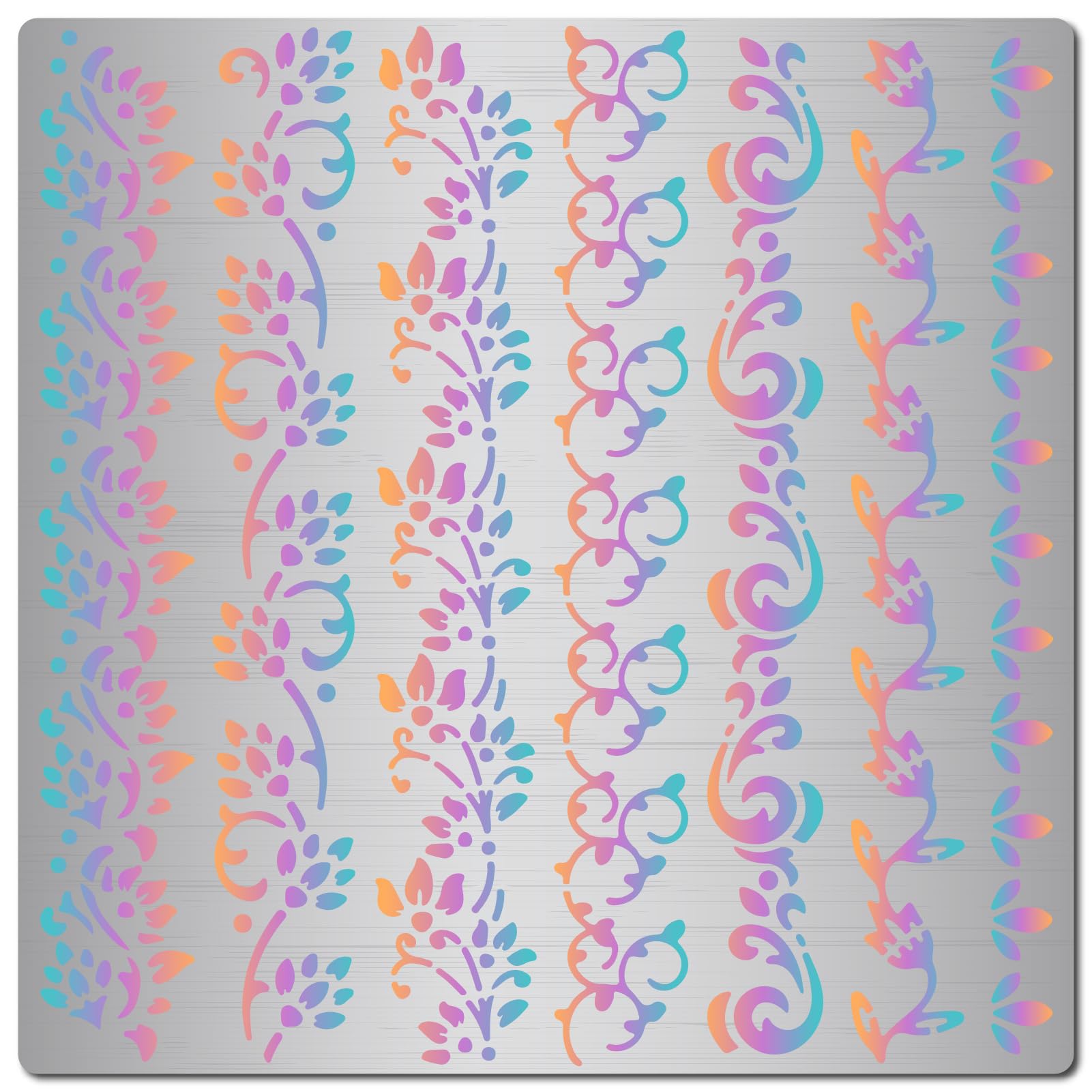 GORGECRAFT 7 Styles Reusable Flower Border Metal Stencil Floral Plant Painting Stainless Steel Templates for Engraving Painting on Wall Canvas Wood Burning Scrapbooking Decor Art DIY Crafts 6.3 Inch