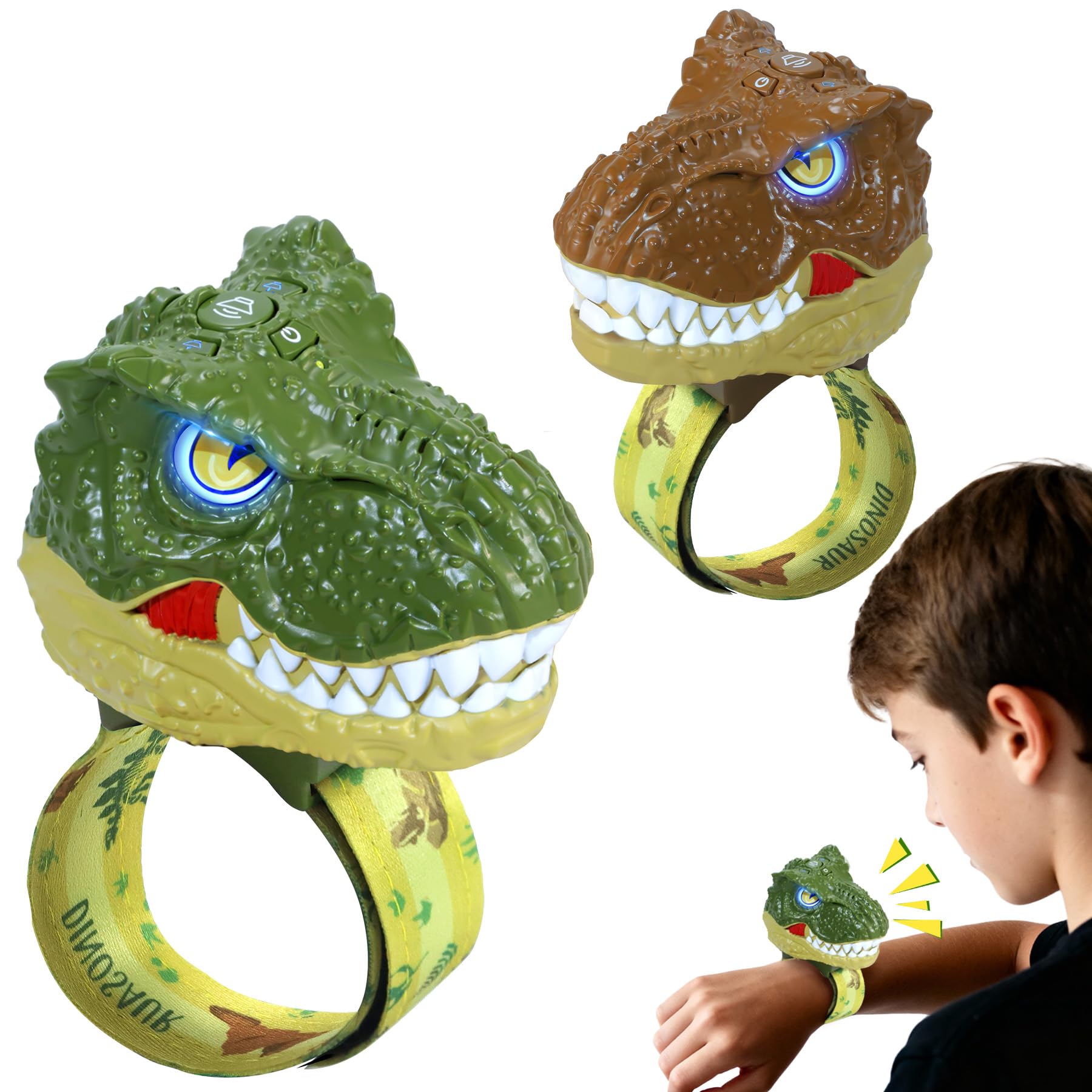 Photo 1 of Vvinca Dinosaur Walkie Talkies for Kids 2 Pack, Dinosaur Toys 3-12 Year Old Boy Birthday Gift, Adjustable Wrist Strap 1000FT Range for Outside, Camping, Hiking, Adventure, Inspires Imaginative Play