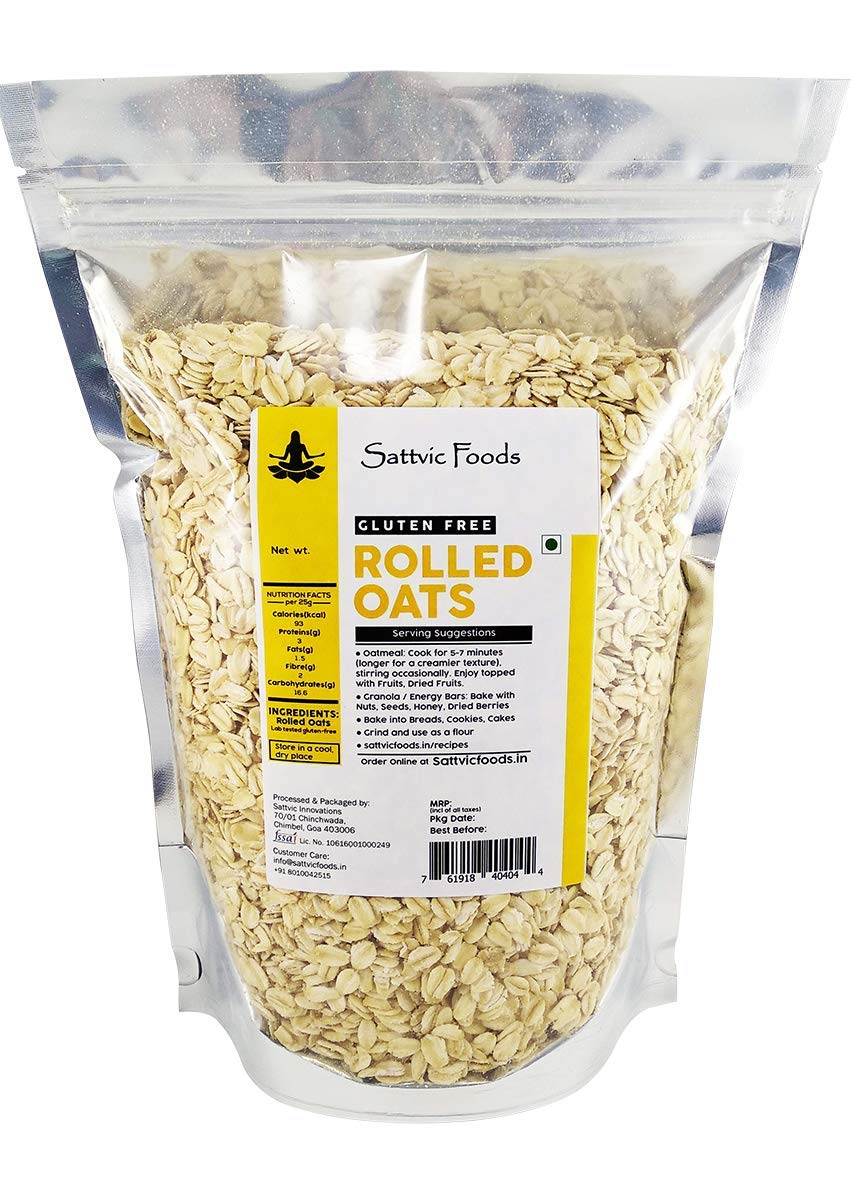 Sattvic Foods Big Leaf Rolled Oats, 1.5kg Amazon.in Grocery & Gourmet
