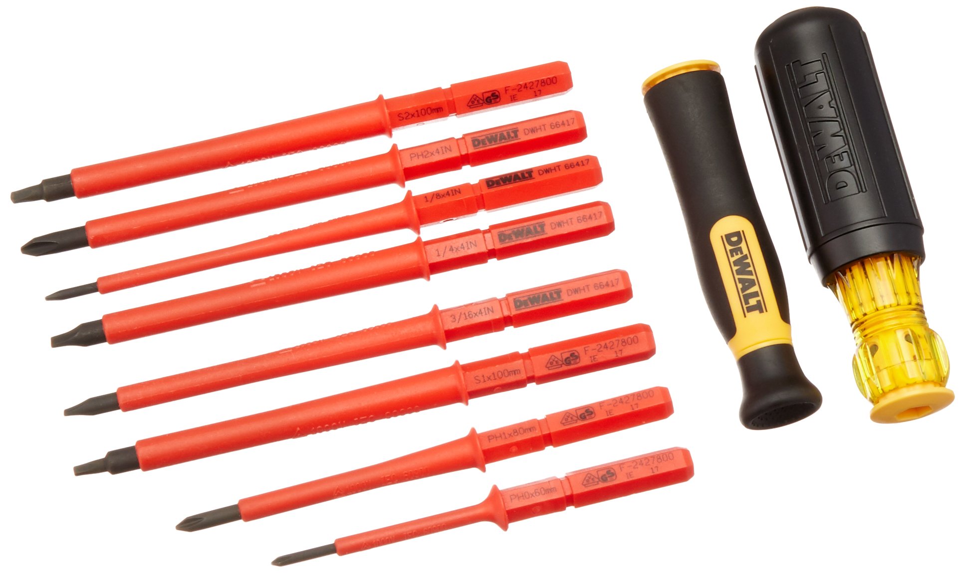 Dewalt DWHT66417 Vinyl Grip Insulated Screwdriver Set - 10 PC