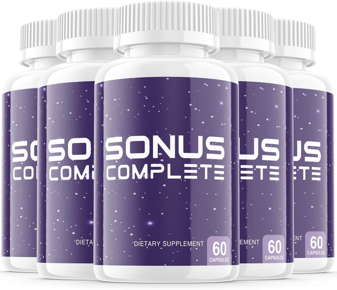 (5 Pack) Sonus Complete Tinnitus Supplement Pills, Premium Sonus Relief Supp Capsules for The Original Brand Only (300 Capsules)