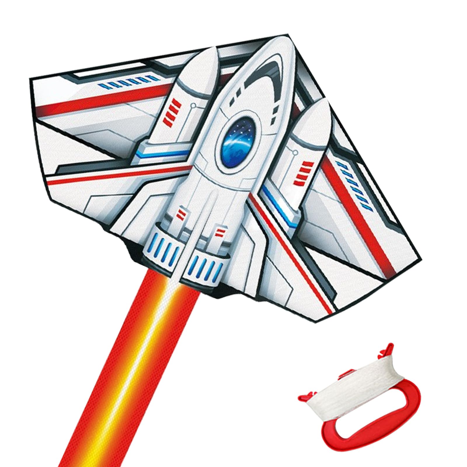 Large Rocket Kite, Colorful Single Line Kite with Long Tail for Beginners Beach and Outdoor Games for Kids and Adults