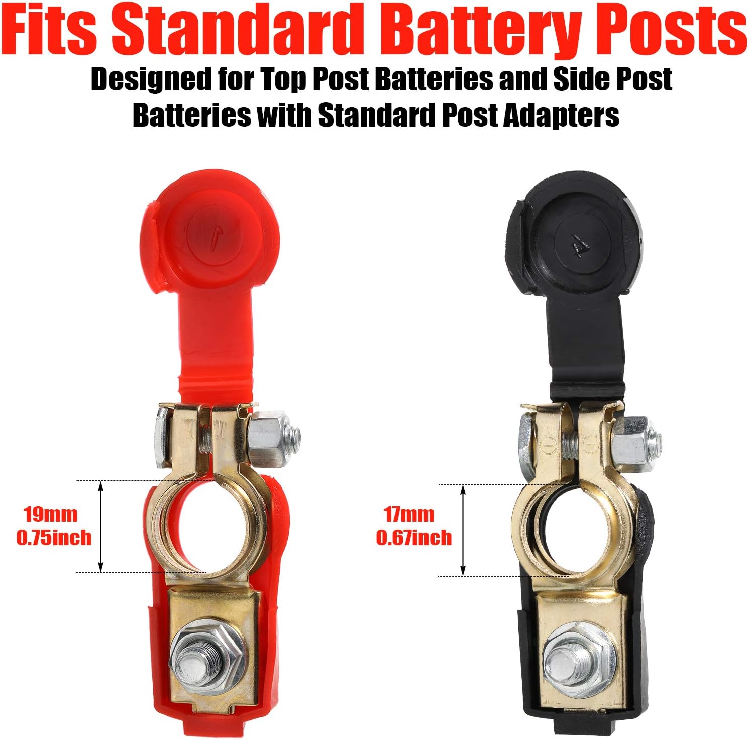 Frienda 6 Pcs Car Copper Battery Terminal Clamps Connectors Quick Release Battery Terminals Clamps Negative and Positive - Image 5