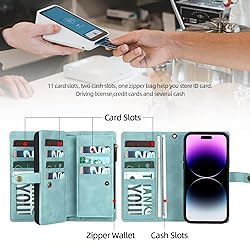 TwoHead for iPhone 14 Pro Max Wallet Case with Card