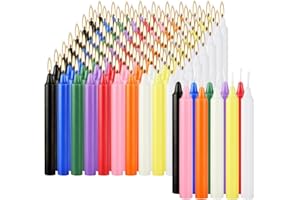 PLIADVBU 10 Colored Mini Ritual Chime Taper Candle, Unscented 4 Inch Witchcraft Supplies for Wiccan Altar Meditation Healing Manifestation, Box of 100 …