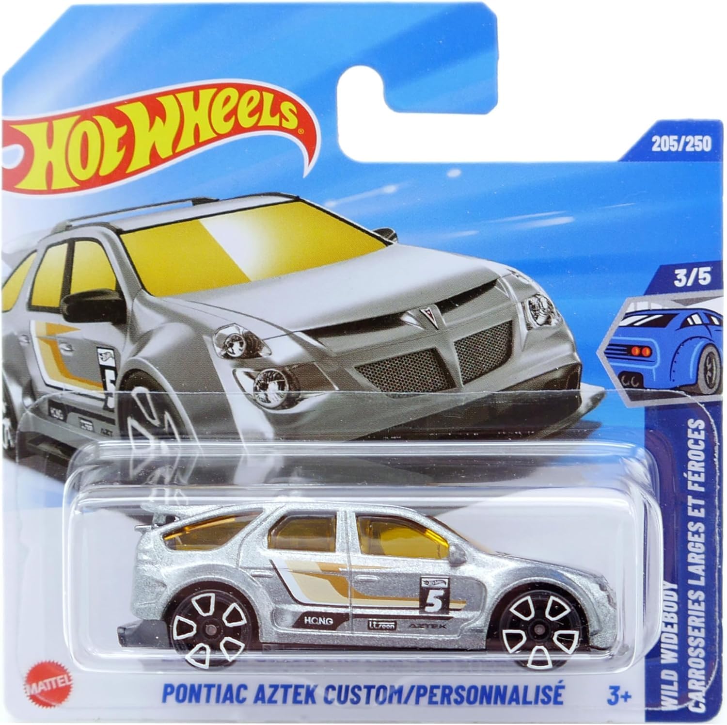 Hot Wheels - Pontiac Aztek Custom - Wild Widebody 3/5 - JBC09 - Short Card - Metallic Silver - Mattel 2025-1:64 - Licensed Model