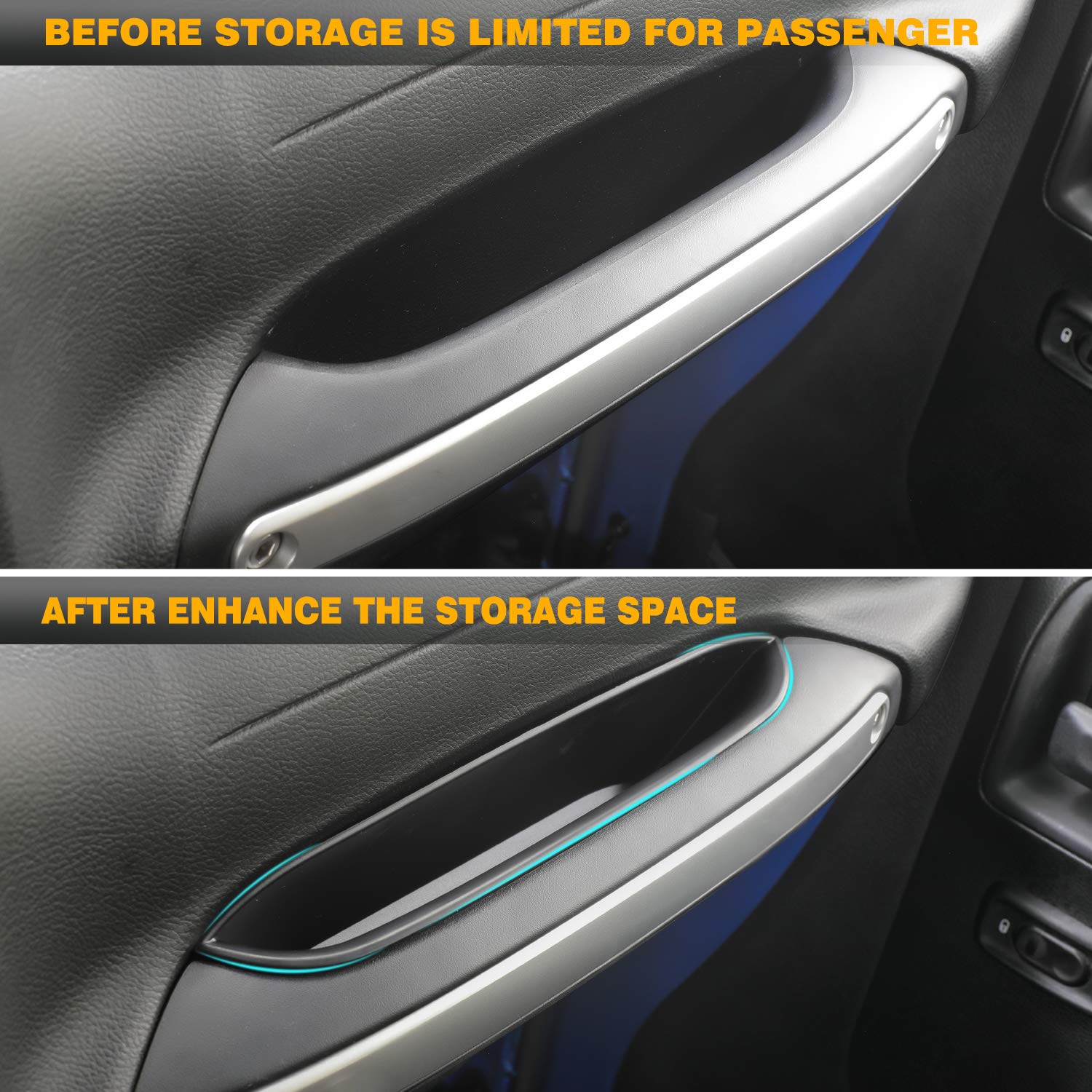 Seven Sparta Grab Tray Passenger Organizer Storage Tray Accessories for Jeep Wrangler JK&JKU 2011-2018, Black