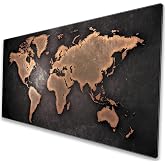 Cindasun Vintage World Map Desk Mat XL Extended Gaming Mouse Pad | 31.5"x15.7" XL, vintage world map print, 3mm waterproof smooth fabric, non-slip rubber base &amp; stitched edges