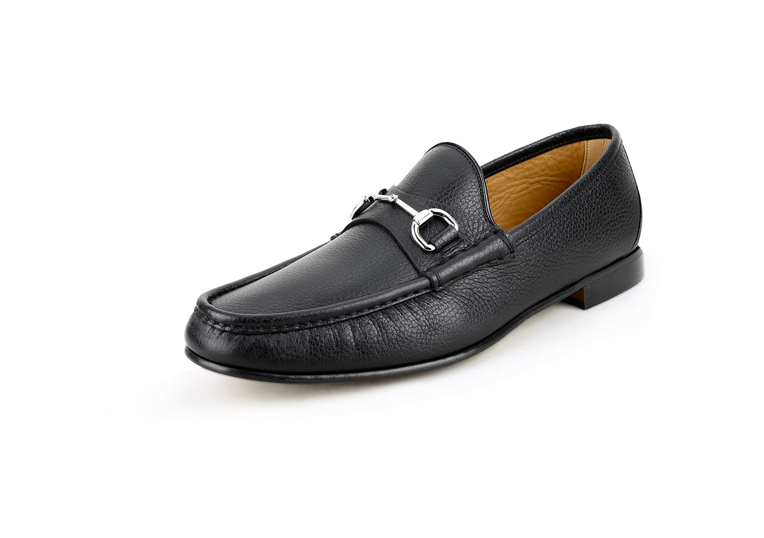 Gucci Men's Classic Pebbled Leather Horsebit Loafer, Nero (Black)