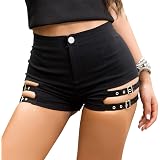 Buckle Belt Shorts Stretch Bodycon 