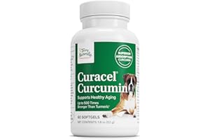 Terry Naturally Curacel Curcumin - Health Supplement for Dogs - Pet Curcumin Dog Supplies - Cellular Health Supplement with Antioxidants - 60 Softgels