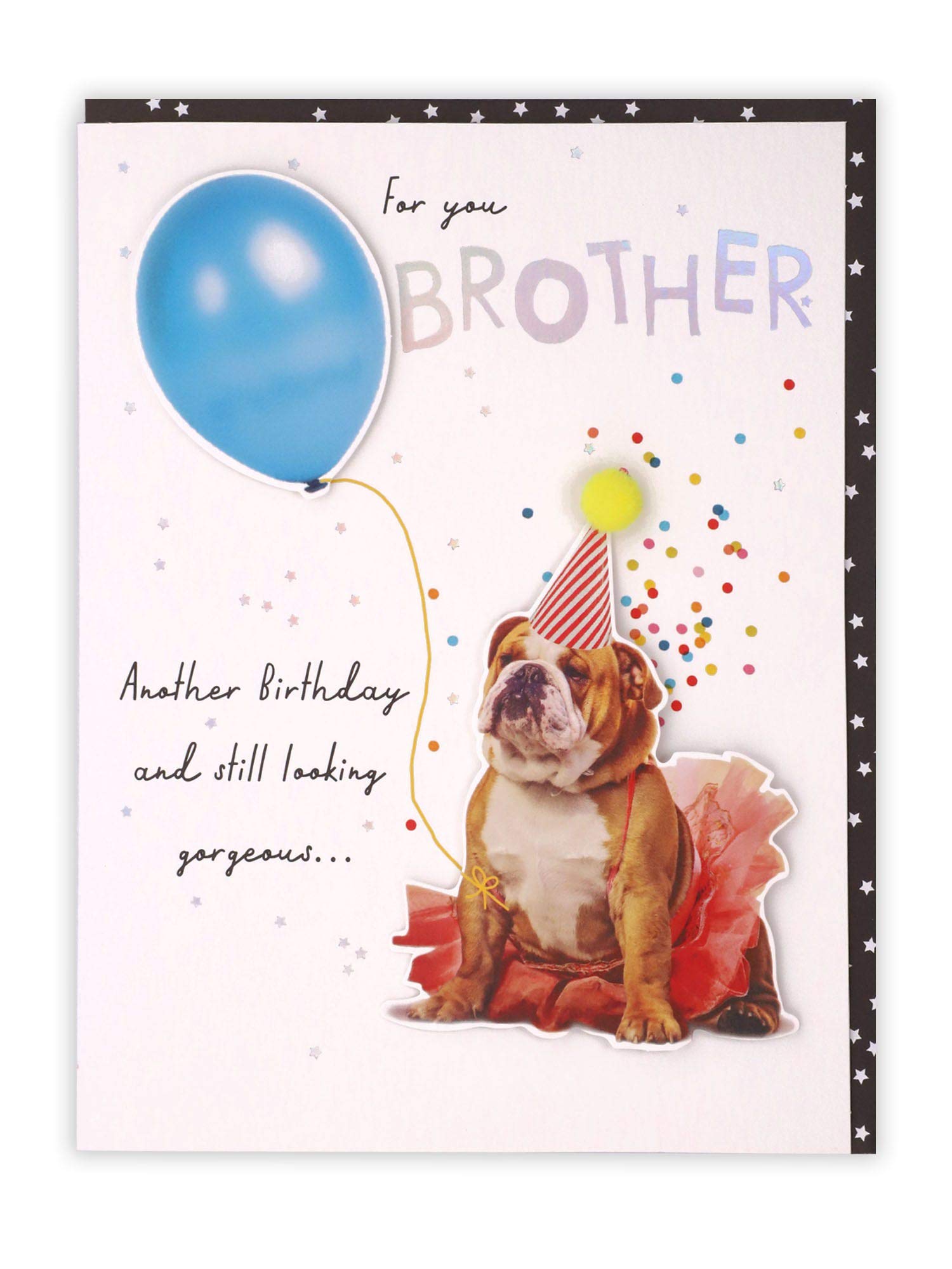 Clintons: Brother Photographic Dog In Tutu Birthday Card, 149x195mm 1166170 multi-color