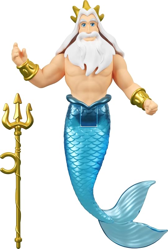 Mattel Disney Ariel Princesses, pacote de 4 pequenas bonecas da Pequena Sereia Ariel, Príncipe Eric, Úrsula e Rei Tritão, além de um tridente, inspirado no filme JHG84