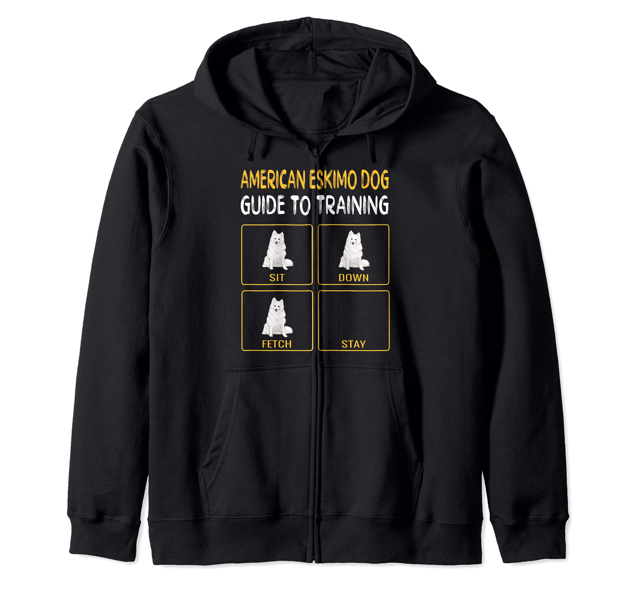 Funny American Eskimo Dog Guide To Training Dog Obedience Zip Hoodie