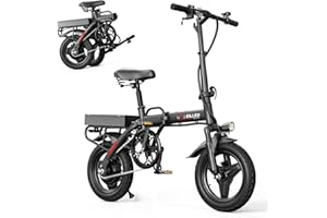 Spacewalk Folding Electric Bike for Adults,Lightweight & Compact Ebike - 500W Motor,13.7 MPH,14inch Tires. Pure Electric 17.4miles,Pedal - Assist Range 29.8miles,Ideal for Urban Riding