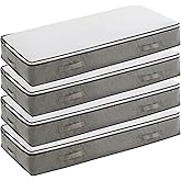 Fasolara 90L Under Bed Storage Containers, Foldable Grey Underbed Storage Bags - Closet Organizers and Storage Bins for Wrapping Paper, Blanket, Clothing, Comforter, Sweaters, Pillows, Linen Sheets