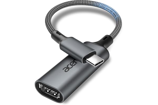 Acer USB C to HDMI Adapter 4K@60Hz, Sturdy Type-C HDMI HDR Converter, Thunderbolt 5/4/3 Compatible with Monitor, MacBook Pro