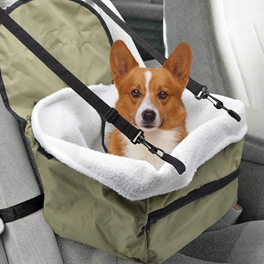 Pet Booster Seat, Dog Booster Seat for Cars with Seat Safety Belt