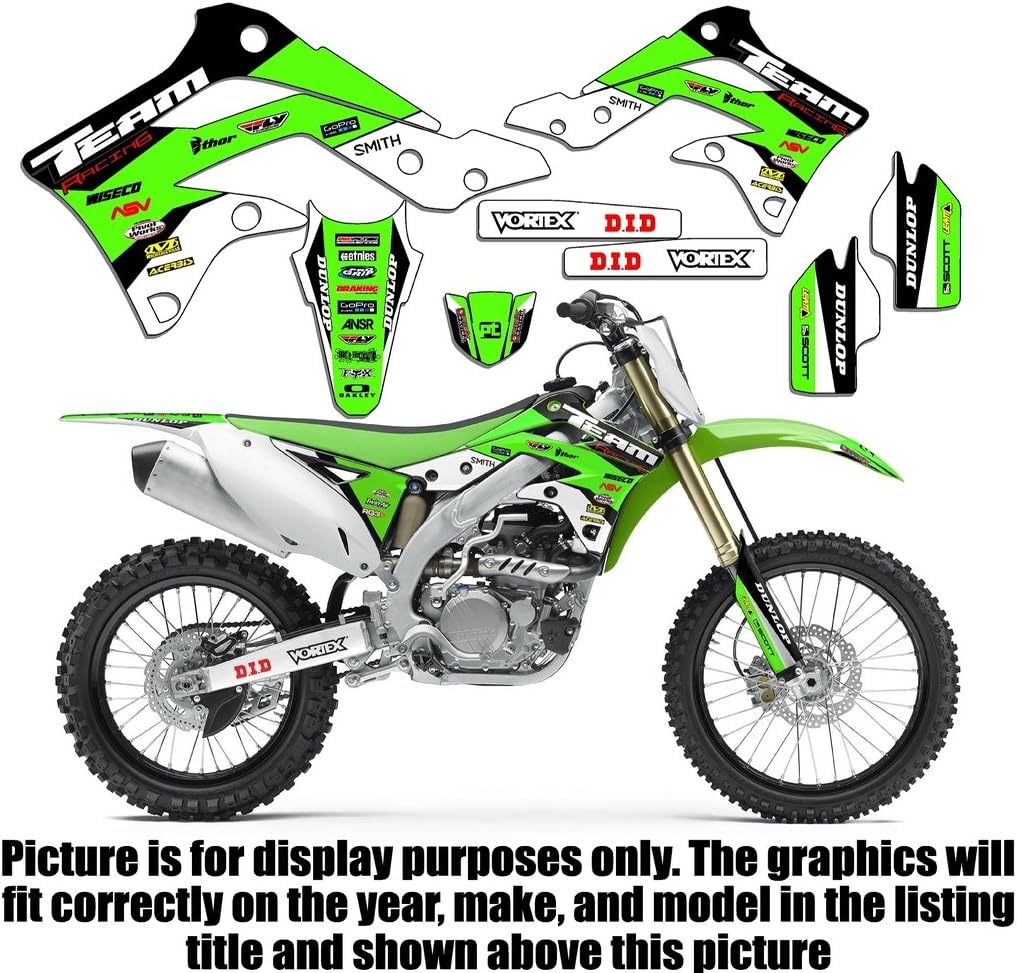 Team Racing Graphics kit compatible with Kawasaki 2009-2011 KXF 450, EVOLV
