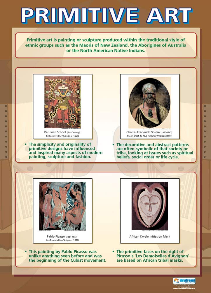 Primitive Art | Art Posters | Laminated Gloss Paper measuring 850mm x 594mm (A1) | Art Class Posters | Education Charts by Daydream Education