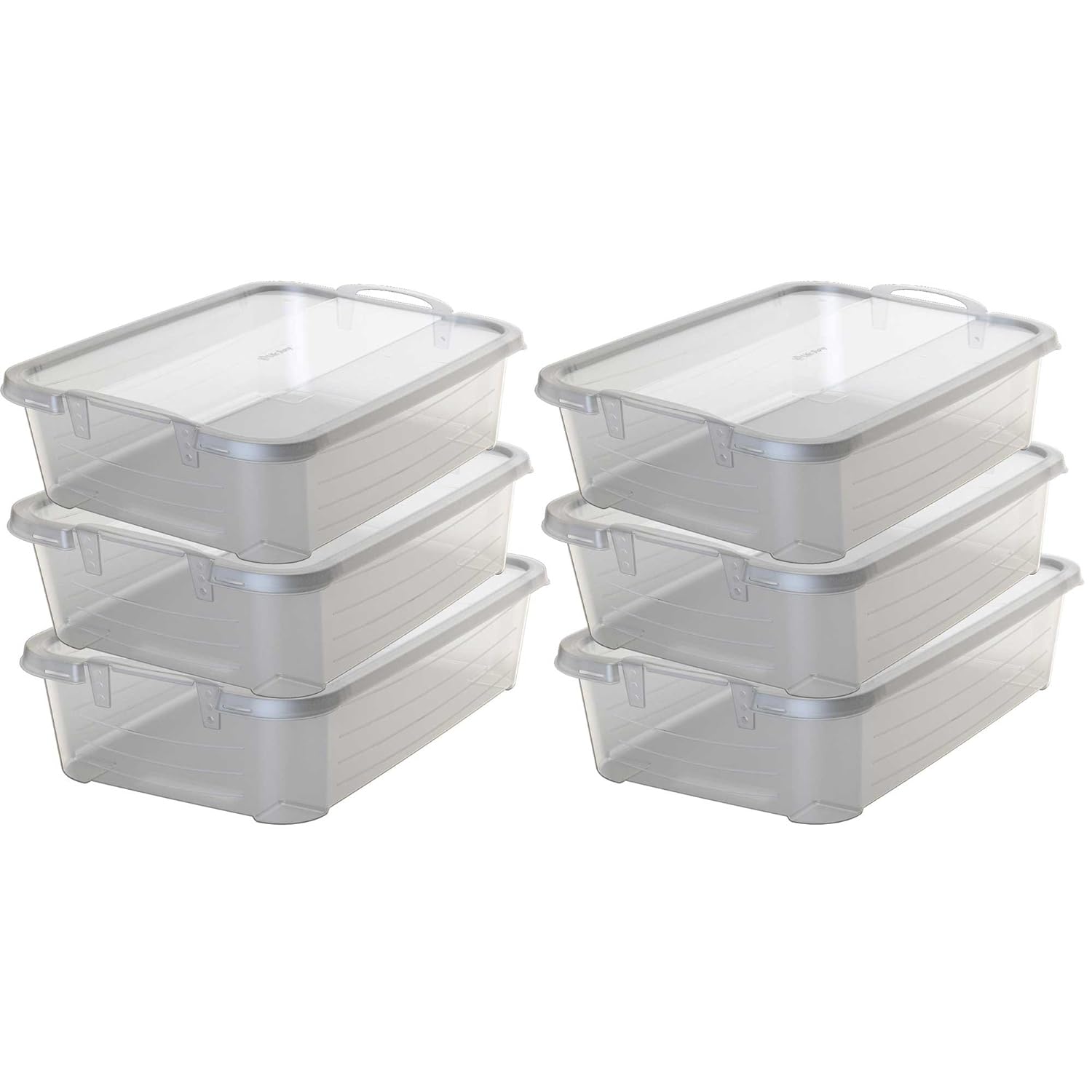 Life Story Clear Stackable Closet & Storage Box 34 Quart Containers, (6 Pack)