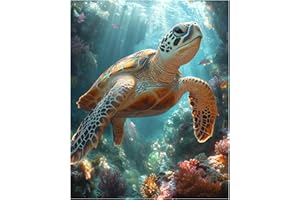 Paint by Numbers Adult Kit, Sea Turtle Paint by Number for Beginners - 16x20 Inch, Acrylic Oil Painting Adult Paint by Number