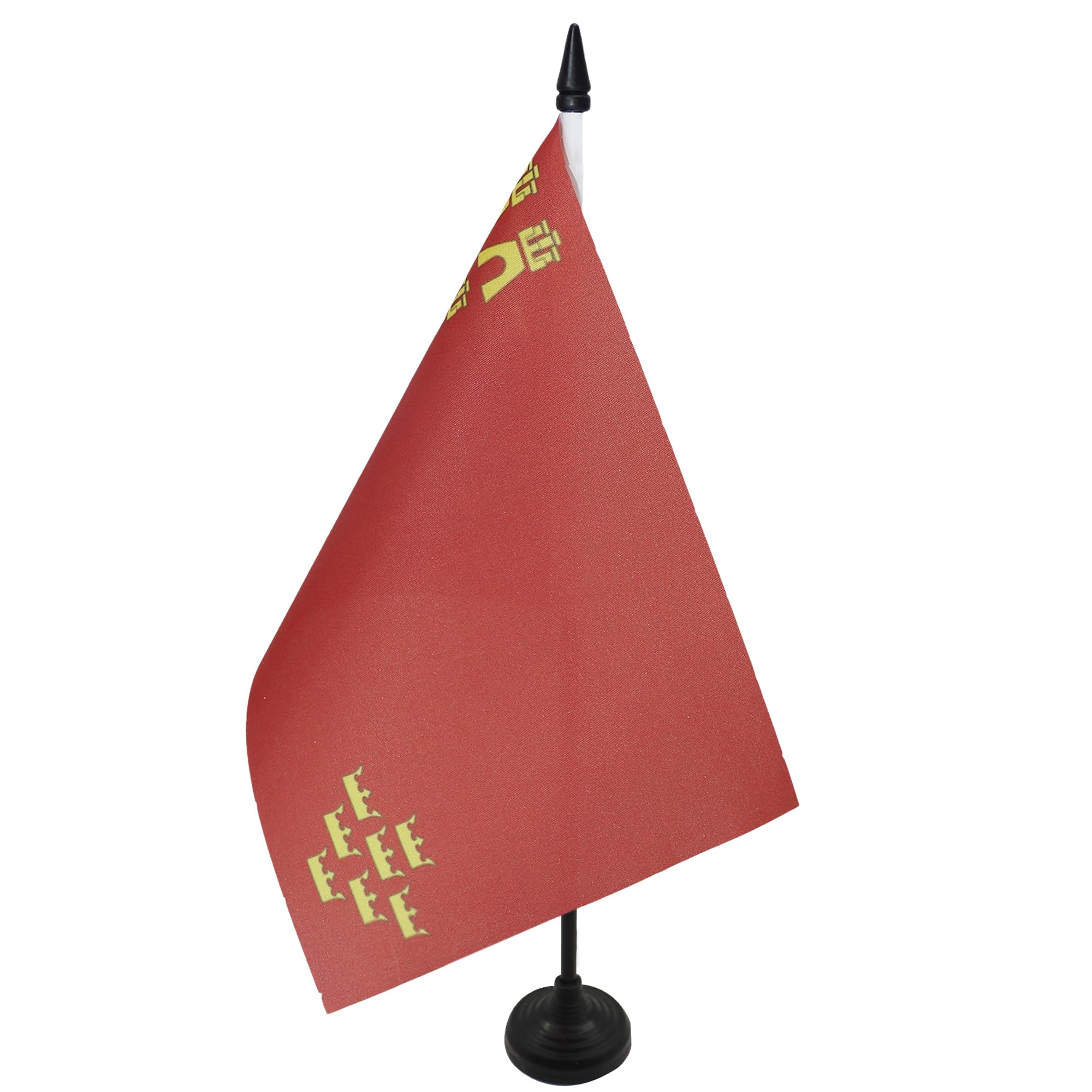 AZ FLAG Murcia Table Flag 5'' x 8'' - Spanish region of Región de Murcia Office Decoration 100% Polyester 21 x 14 cm - Mini Desk Flag with Pole and Black Plastic Base — image 1