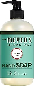 MRS. MEYER'S CLEAN DAY Hand Soap, Made with Essential Oils, Basil, 12.5 Fl. Oz