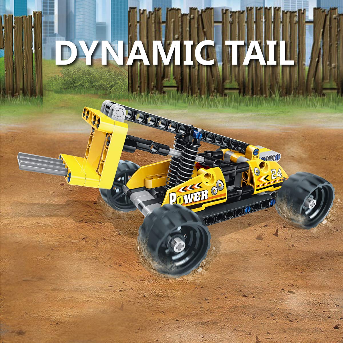 Kids Stem Building Set, Pull-Back Racing Car Toy, DIY Brain Puzzles Bricks, Construction Education Learning Particles, Model Building Kit Brain Development Toys, Best Gift for Boys, Girls and Kids