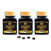 Moxxor Omega-3 New Zealand Green Lipped Mussel Oil Softgels, 3-Pack | Joint &amp; Mobility Support &bull; Heart &amp; Immune Support &bull; No Fishy Aftertaste &bull; 180 Softgels &bull; 2 Softgels Daily &bull; 90-Day Supply