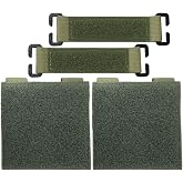 Tactical Molle Patch Panel Hook and Loop Patch Board Display Molle Attachment for Backpack Vest DIY Badge and Insignia Patche (Army green-4pcs)