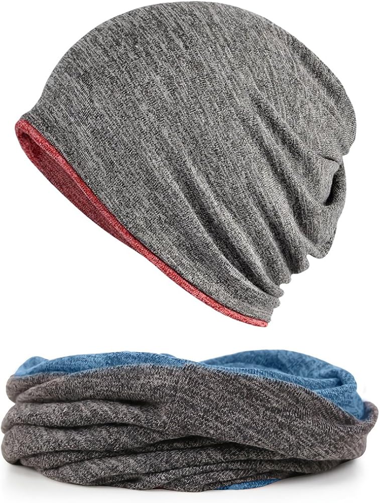 FORTREE 2 Pack Multifunction Slouchy Beanie for Jogging, Cycling (1+3): Clothing
