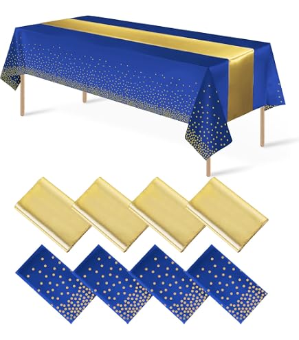 Manteles Desechables De Plástico Azul Real Mulbozy - 2 Unidades, 54x108 Pulgadas, Para Fiestas, Bodas, Cumpleaños Y Eventos