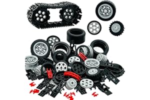 Miutrue Technical Parts Car Gears Wheels Treads Chain Links Building Blocks Accessories Pieces kit Construction Toys for Kids 6yrs+ Compatible with Major Brands